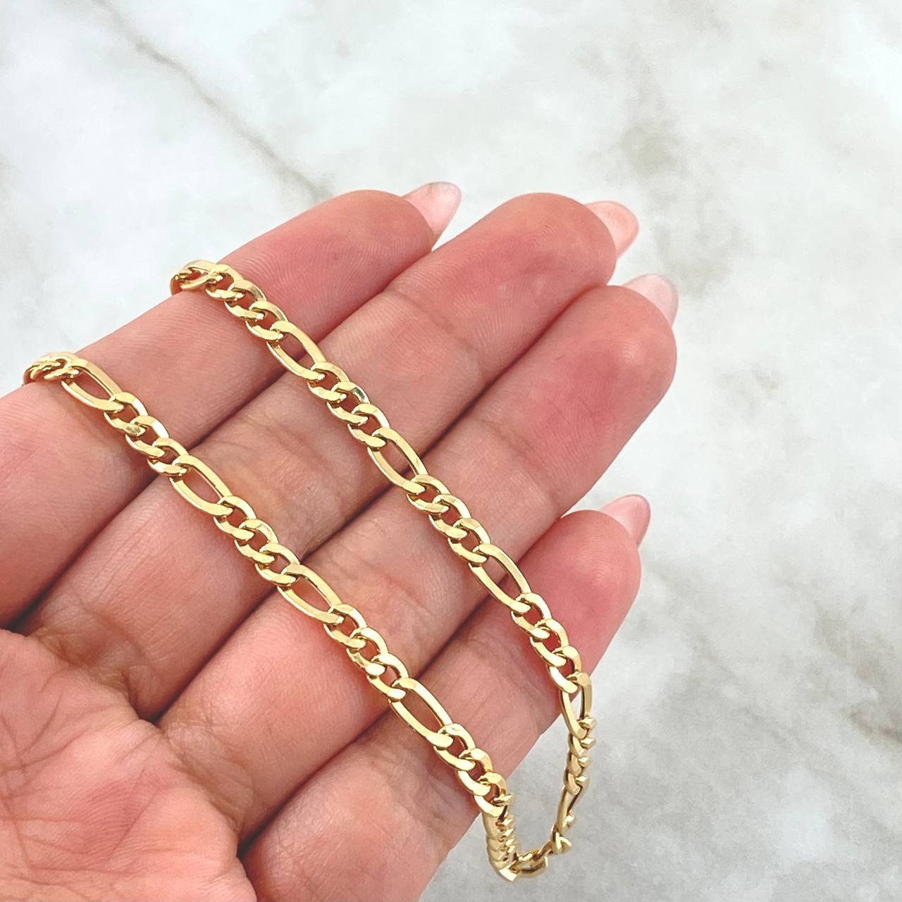 Cadena Figaro 6.65gr / 62cm / 4.4mm Oro Amarillo +1 18K *