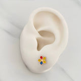 Topos Flor Tricolor 0.7 g / 7.4 mm Oro Rosa 18K