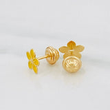 Topos Flor 0.7 g / 7.4 mm Oro Amarillo 18K