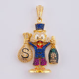 Dije Pato Bolsa De Dinero Botella De Champagne 15.35 g / 4.8 cm Oro Amarillo 18K