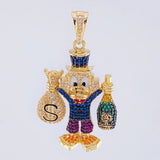 Dije Pato Bolsa De Dinero Botella De Champagne 15.35 g / 4.8 cm Oro Amarillo 18K