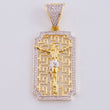 Dije Cristo Tribal 6.85 g / 4.5 cm Dos Oros Amarillo Blanco 18K