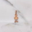 Dije Figura Hombre 1.15gr / 2.4cm / Circones Blancos Oro Rosa 18K $