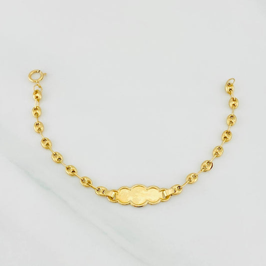 Pulso Bebé Gc Placa Nube 1.9g / 14.5cm / 3.46mm Oro Amarillo 18K