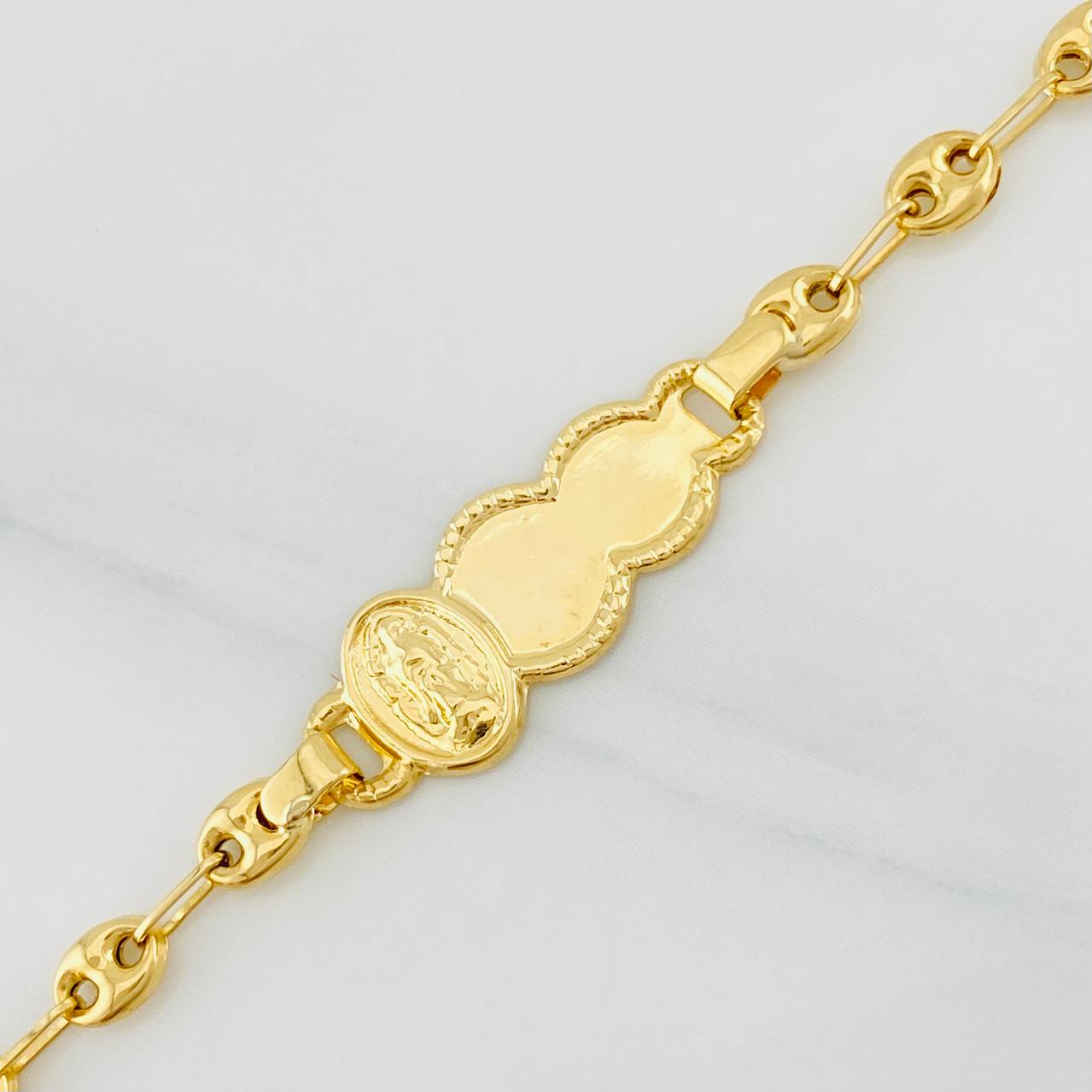 Pulso Bebé GC Placa Nube Virgen Guadalupe 2.35g / 17.5cm / 3.8mm Oro Amarillo 18K