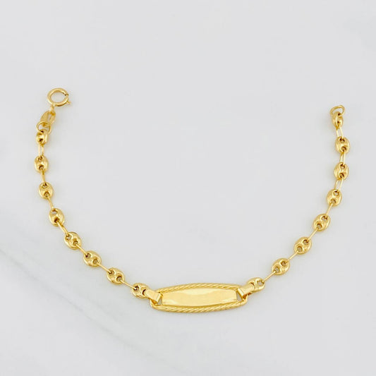 Pulso Bebé GC Placa Rectangular Trenzada 2.25g / 17cm / 3.8mm Oro Amarillo 18K