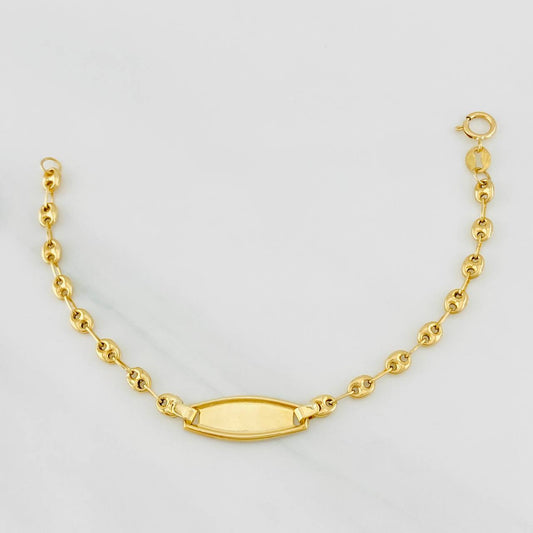 Pulso Bebé GC Placa Ovalada 2g / 14cm / 3.49mm Oro Amarillo 18K