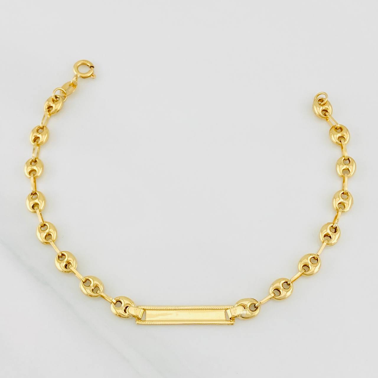 Pulso Bebé GC Placa Rectangular Trenzada 2.3g / 17cm / 4.17mm Oro Amarillo 18K