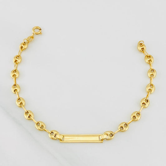 Pulso Bebé GC Placa Rectangular Trenzada 2.1g / 17cm / 3.68mm Oro Amarillo 18K