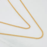 Cadena Mini Cubana 1.45g / 60cm / 1.2mm Oro Amarillo 18K