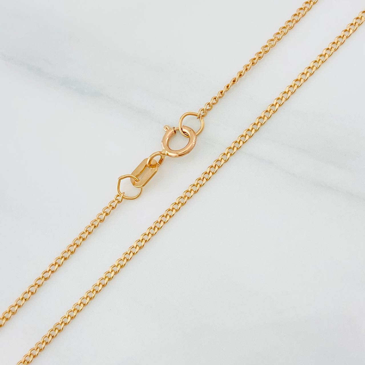 Cadena Mini Cubana 1.45g / 60cm / 1.2mm Oro Amarillo 18K