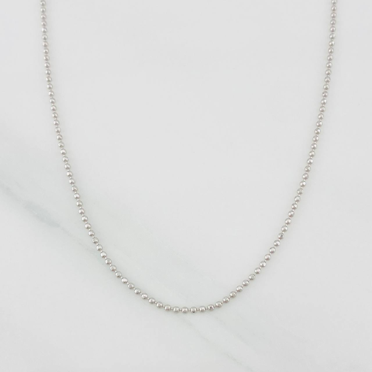 Cadena Militar 2.7g / 60cm / 0.9mm Oro Blanco 18K