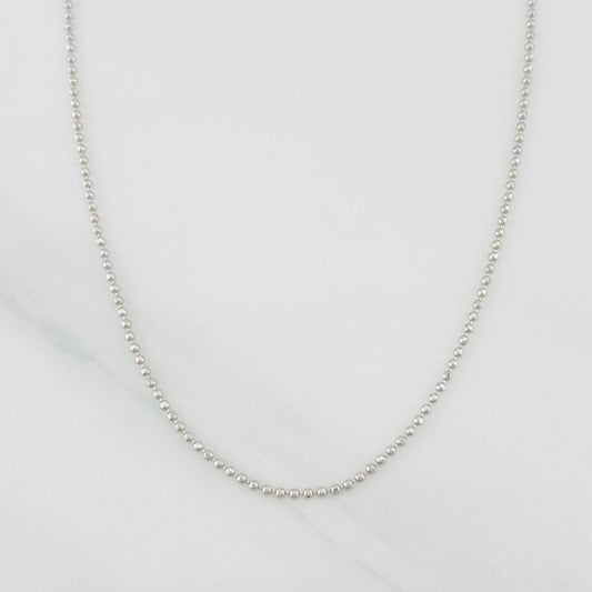 Cadena Militar 2.7g / 60cm / 0.9mm Oro Blanco 18K