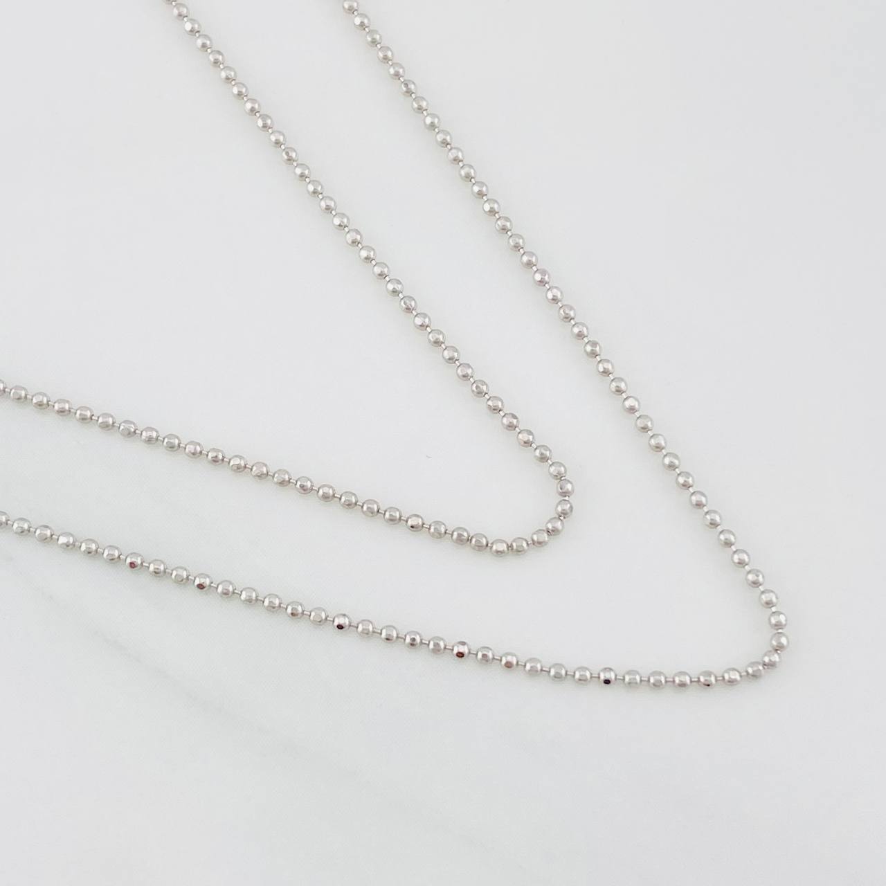 Cadena Militar 2.7g / 60cm / 0.9mm Oro Blanco 18K