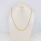 Cadena Fígaro 3.15g / 60cm / 2.6mm Dos Oros Amarillo Blanco 18K