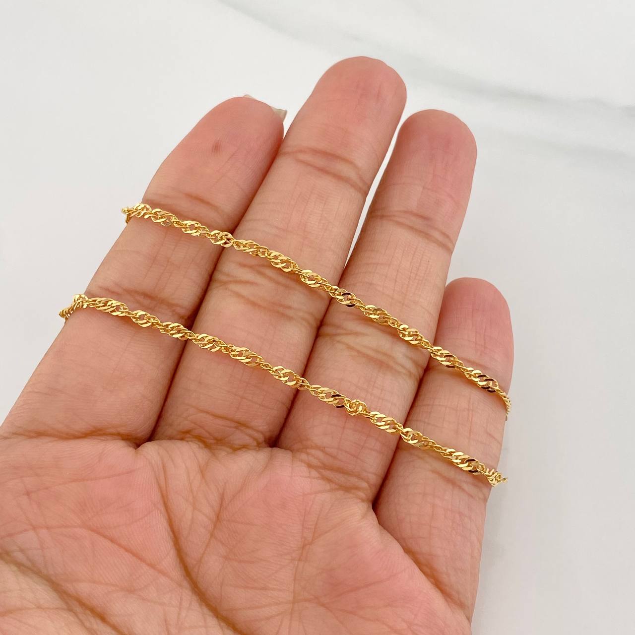 Cadena Singapur 4.1g / 60cm / 1.7mm Oro Amarillo 18K