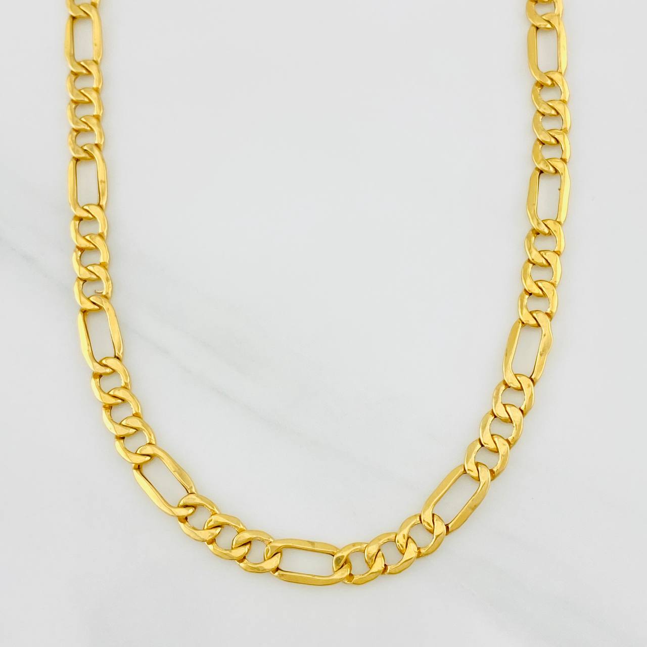Cadena Fígaro 9.2g / 60cm / 4.3mm Oro Amarillo 18K