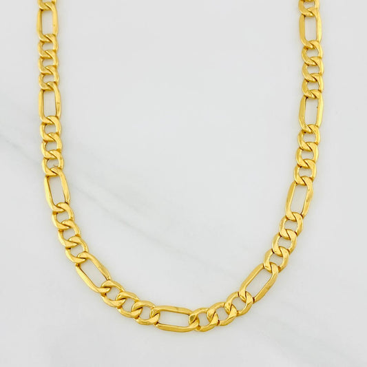 Cadena Fígaro 9.2g / 60cm / 4.3mm Oro Amarillo 18K
