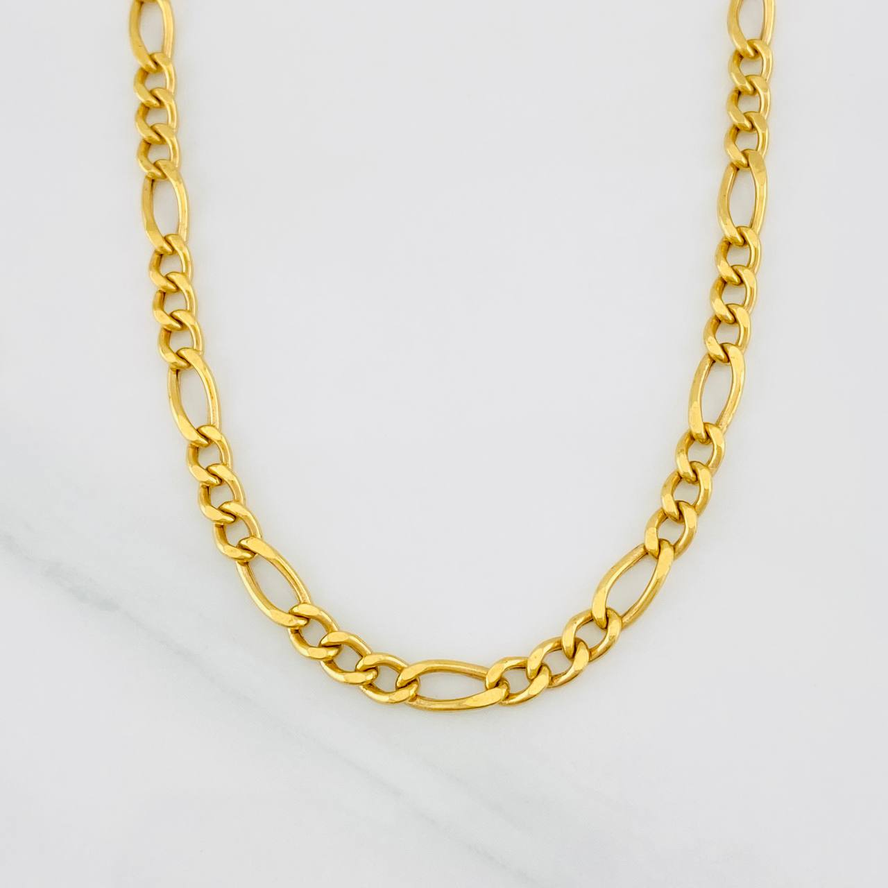 Cadena Fígaro 7.95g / 50cm / 3.8mm Oro Amarillo 18K