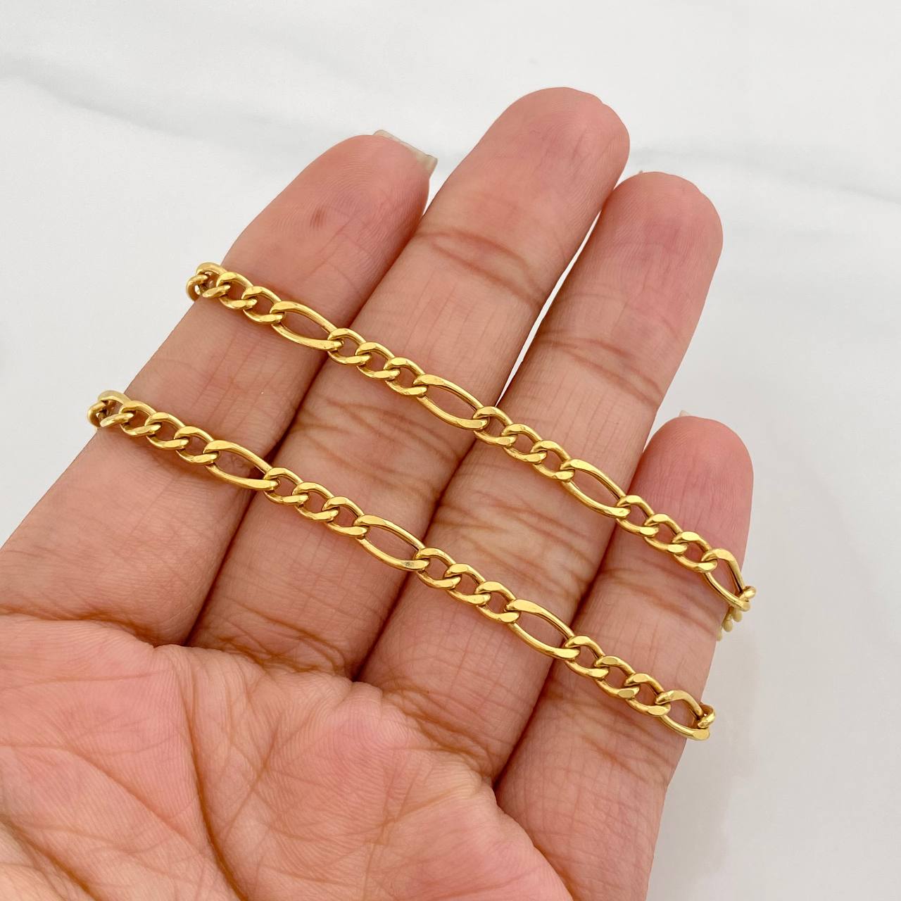 Cadena Fígaro 7.95g / 50cm / 3.8mm Oro Amarillo 18K