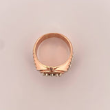 Anillo Corona RX 13.85gr / T12 3/4 / Circones Blancos Dos Oros Blanco Rosa 18K $