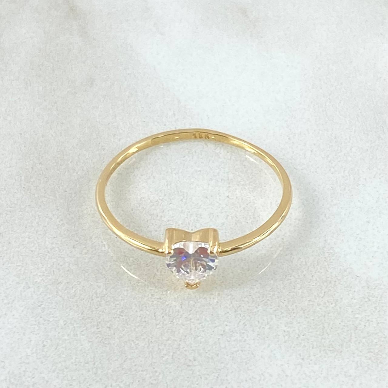 Anillo Corazon 1.15gr / T7 / Nac.Esp. Oro 18K *