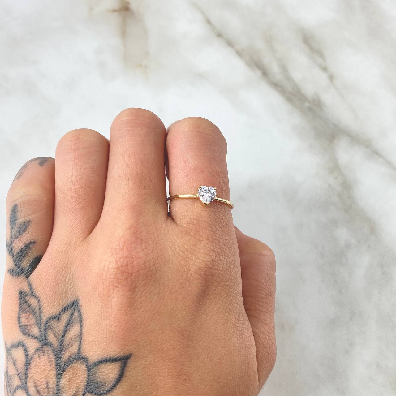Anillo Corazon 1.15gr / T7 / Nac.Esp. Oro 18K *