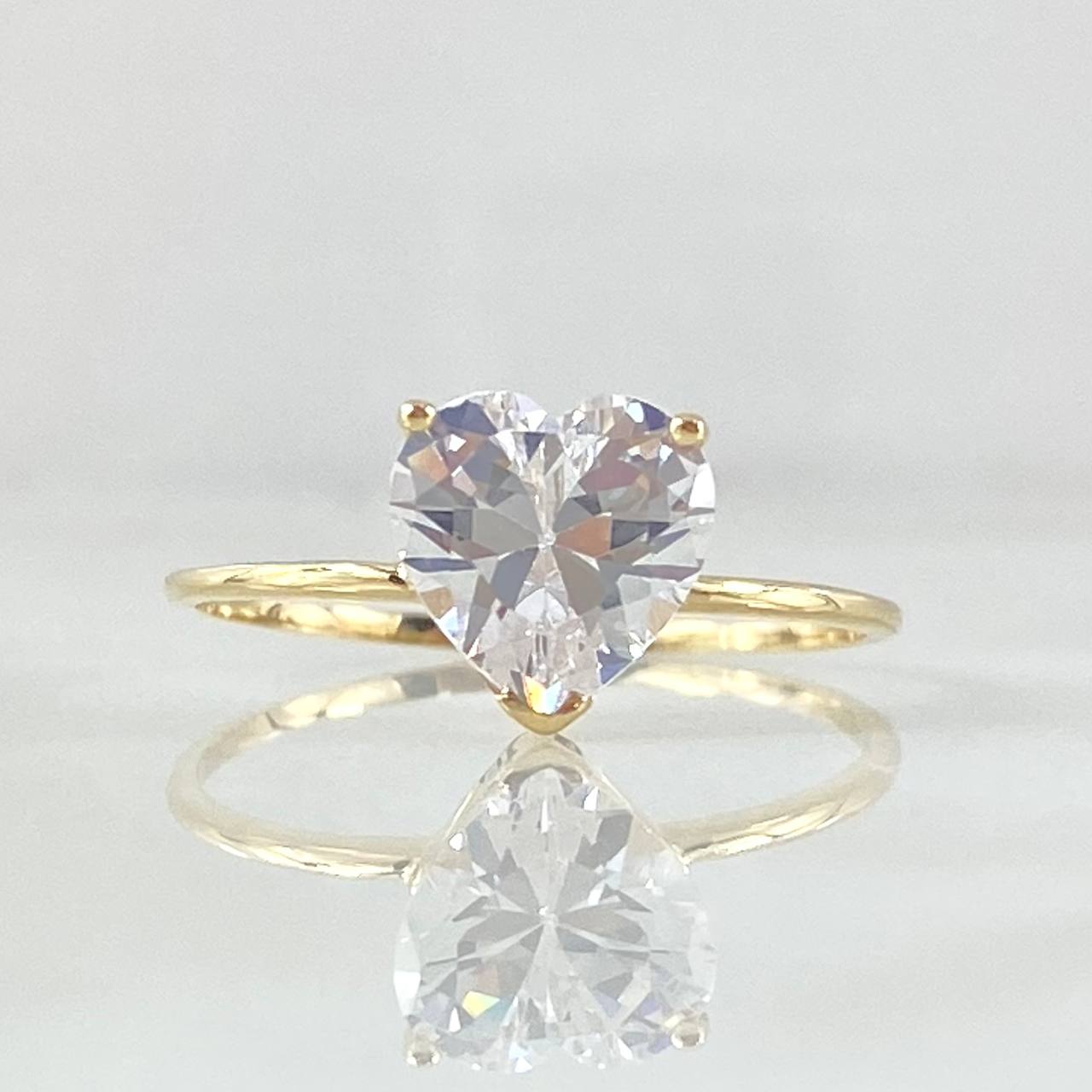 Set Corazon - Topos 0.8cm - Anillo T7 1/2 4.7gr - Circones Blancos  Nac.Esp. Oro 18K *