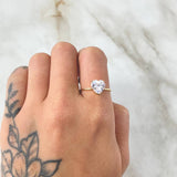 Set Corazon - Topos 0.8cm - Anillo T7 1/2 4.7gr - Circones Blancos  Nac.Esp. Oro 18K *
