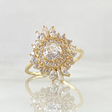 Set Neavada Hexagonal - Topos 1.7cm - Dije 2.5cm - Anillo T6 1/4 8.25gr - Circones Blancos  Nac.Esp. Oro 18K *