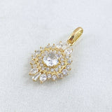 Set Neavada Hexagonal - Topos 1.7cm - Dije 2.5cm - Anillo T6 1/4 8.25gr - Circones Blancos  Nac.Esp. Oro 18K *