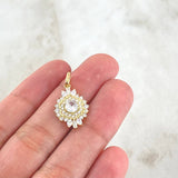 Set Neavada Hexagonal - Topos 1.7cm - Dije 2.5cm - Anillo T6 1/4 8.25gr - Circones Blancos  Nac.Esp. Oro 18K *