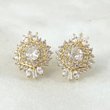 Set Neavada Hexagonal - Topos 1.7cm - Dije 2.5cm - Anillo T6 1/4 8.25gr - Circones Blancos  Nac.Esp. Oro 18K *