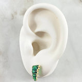 Set Linea Escalonada - Topos 1.1cm - Anillo T5 3/4 3.2gr Circones Verdes Nac.Esp. Oro 18K ©