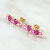 Set Corazones - Topos 1.8cm - Dije 2.5cm - Anillo T5 1/4 5.15 Circones Fucsia Rosa Nac.Esp. Oro 18K ©