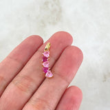 Set Corazones - Topos 1.8cm - Dije 2.5cm - Anillo T5 1/4 5.15 Circones Fucsia Rosa Nac.Esp. Oro 18K ©