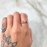 Set Corazones - Topos 1.8cm - Dije 2.5cm - Anillo T5 1/4 5.15 Circones Fucsia Rosa Nac.Esp. Oro 18K ©