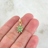 Set Tortuga - Topos 1.4cm - Dije 2.2cm 4.5gr - Circones Verdes  Nac.Esp. Oro 18K ©