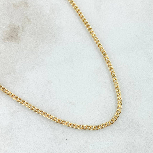 Cadena Cubana 3.15gr / 60cm-2.4mm Oro Amarillo +1 18K ©