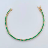 Pulso Tennis 6.9gr / 16.2cm / 1.7mm Esmeralda 2.5 Qts Oro Amarillo 18K (Joya) &