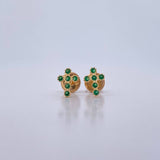 Topos Cruz Tupida 0.6gr / Circones Verdes Oro Amarillo 18K &