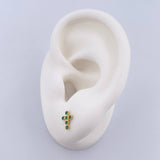 Topos Cruz Tupida 0.6gr / Circones Verdes Oro Amarillo 18K &
