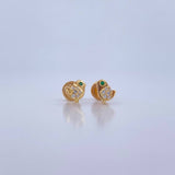 Topos Pajaro 0.8gr / Circones Verde Blancos Oro Amarillo 18K &