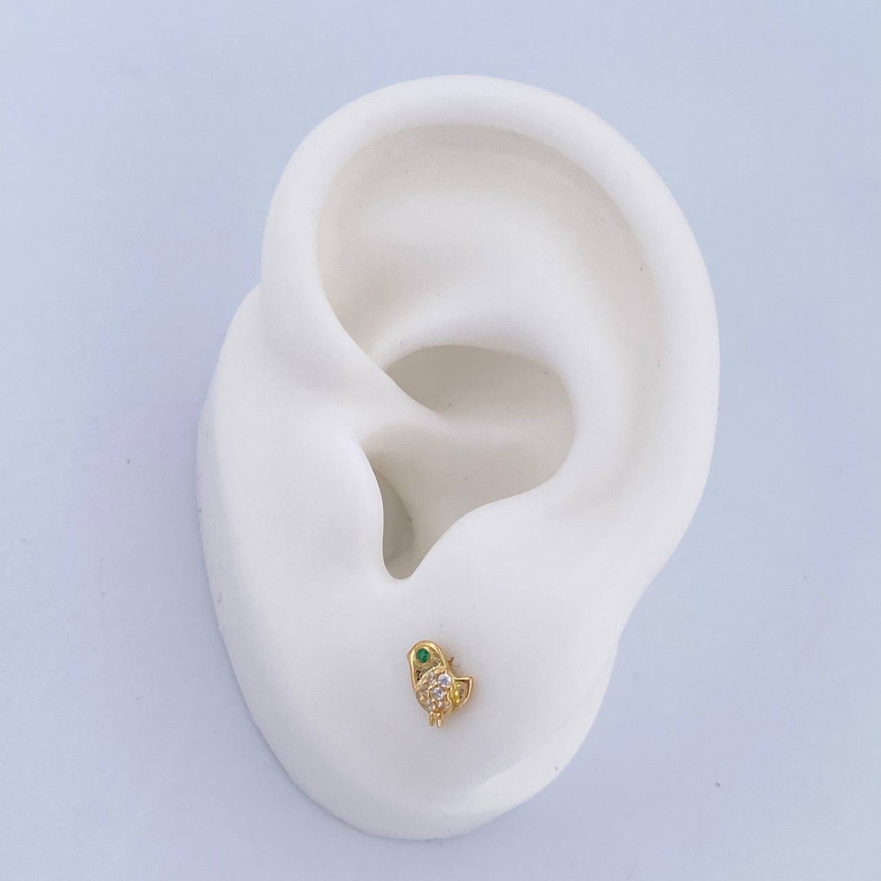 Topos Pajaro 0.8gr / Circones Verde Blancos Oro Amarillo 18K &