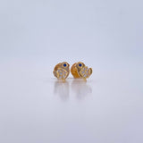 Topos Pajaro 0.75gr / Circones Azul Blancos Oro Amarillo 18K &