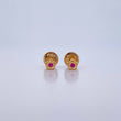 Topos Flor 0.45gr / Circon Fucsia Oro Amarillo 18K &