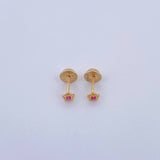 Topos Flor 0.45gr / Circon Fucsia Oro Amarillo 18K &