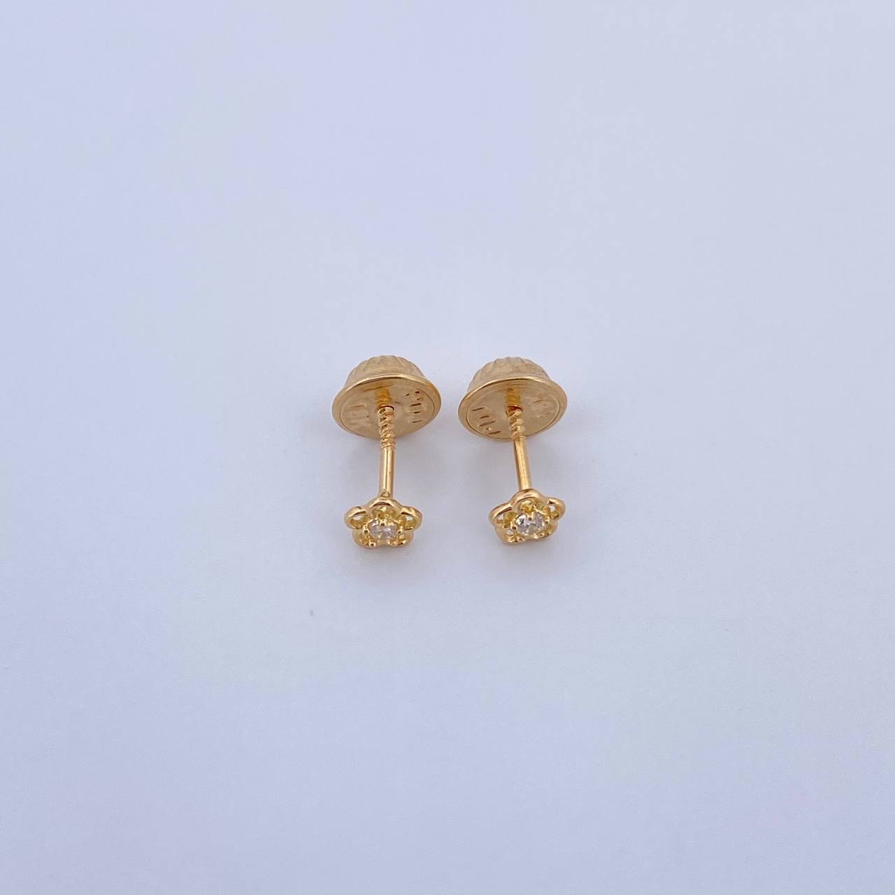 Topos Flor 0.5gr / Circon Blanco Oro Amarillo 18K &