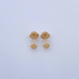 Topos Flor 0.5gr / Circon Blanco Oro Amarillo 18K &
