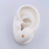 Topos Flor 0.5gr / Circon Blanco Oro Amarillo 18K &